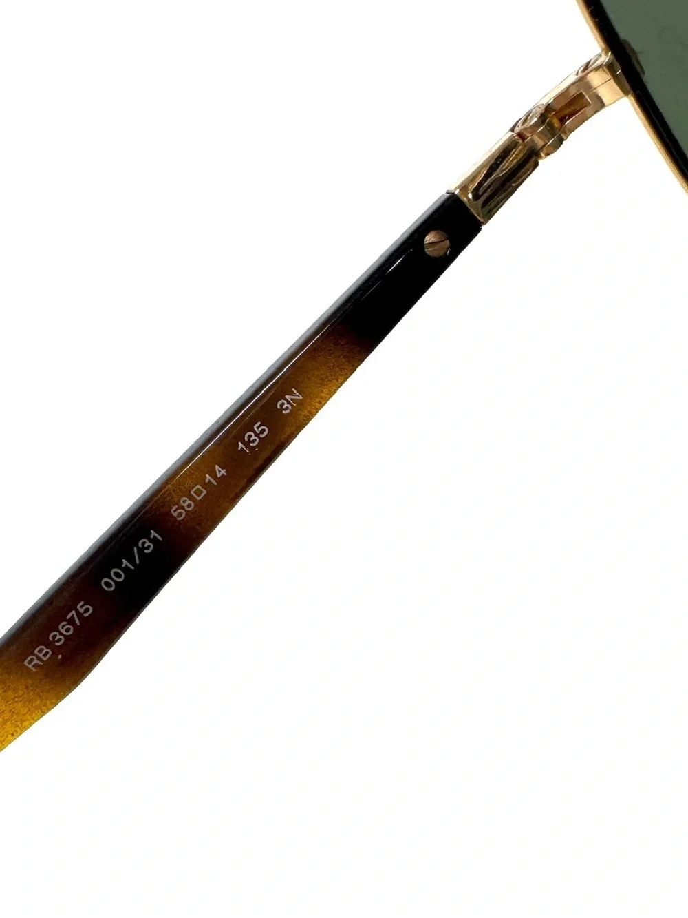 RAY BAN RB 3675 Sunglasses NEW Arista Gold / Green Made in Italy